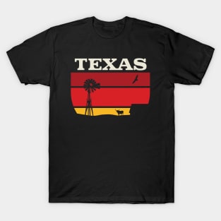 Texas longhorn sunset Retro Vintage Design Gift T-Shirt T-Shirt